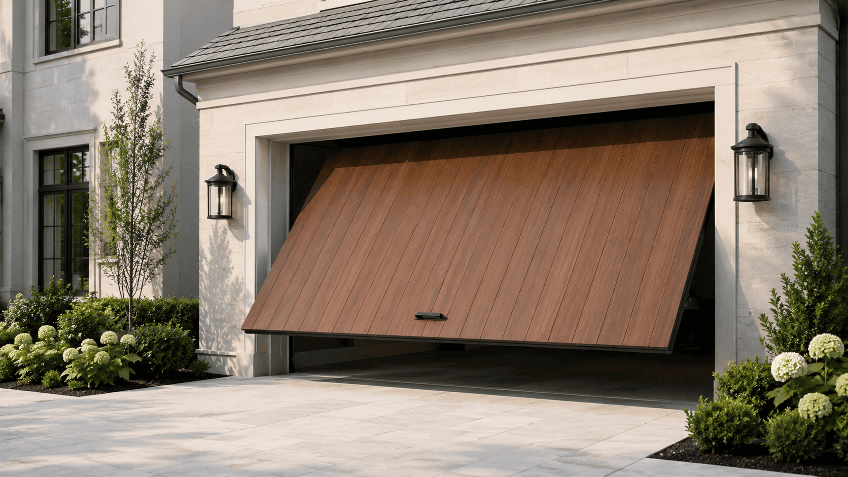 Garage door repair in progress — St Albans